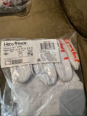 Chrome SLT Leather Work Gloves - White with Red Accents